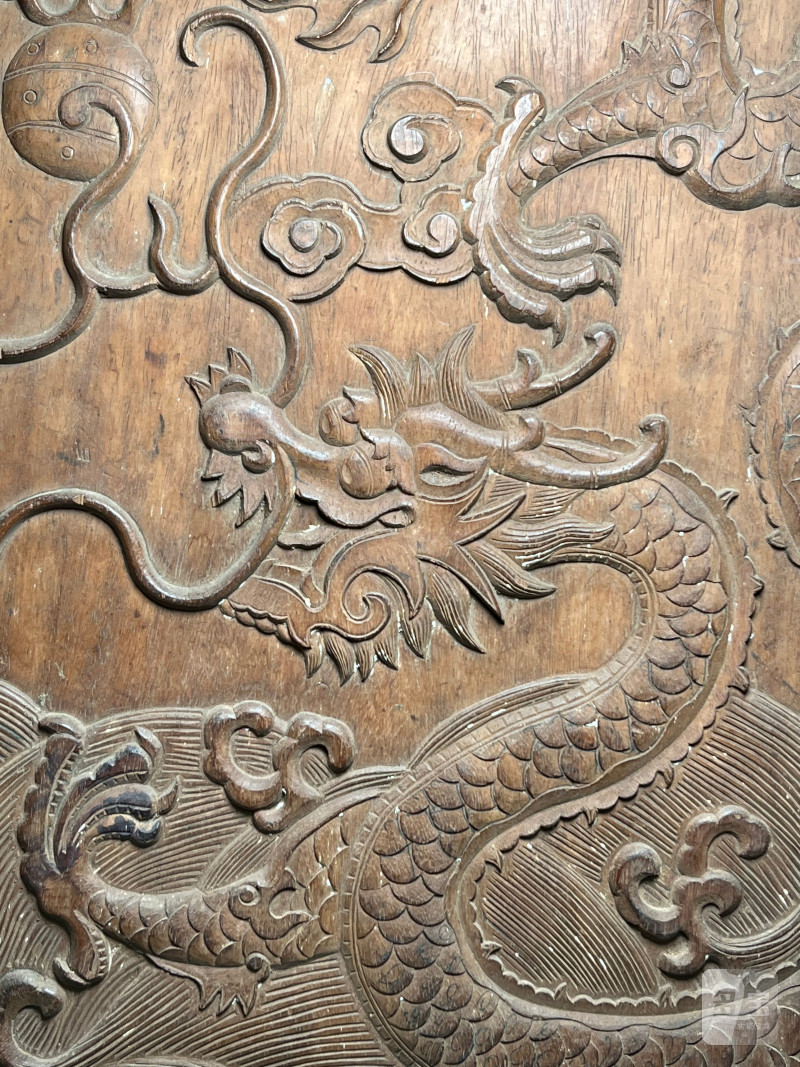 清 硬木龙纹象棋盘 - 图5